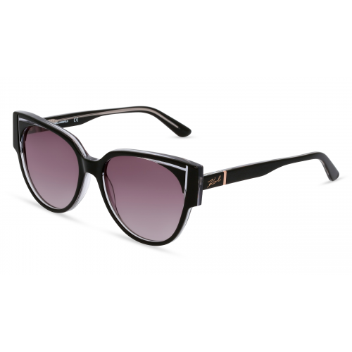 Karl Lagerfeld KL6068S Damen-Sonnenbrille Vollrand Butterfly Kunststoff-Gestell, schwarz