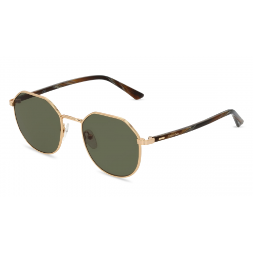 Calvin Klein CK22103S Unisex-Sonnenbrille Vollrand Oval Metall-Gestell, gold