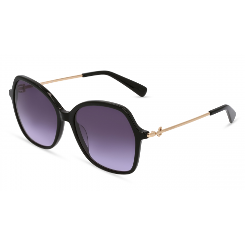 Longchamp LO705S Damen-Sonnenbrille Vollrand Butterfly Kunststoff-Gestell, schwarz