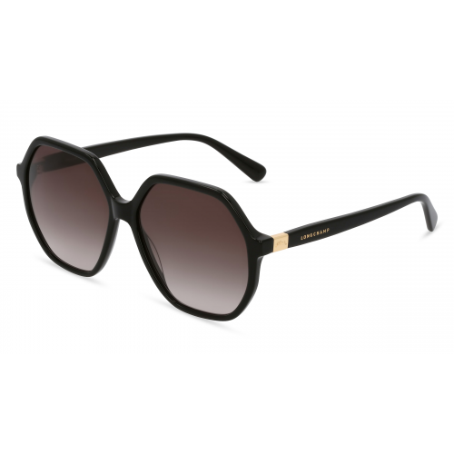 Longchamp LO707S Damen-Sonnenbrille Vollrand Eckig Kunststoff-Gestell, schwarz