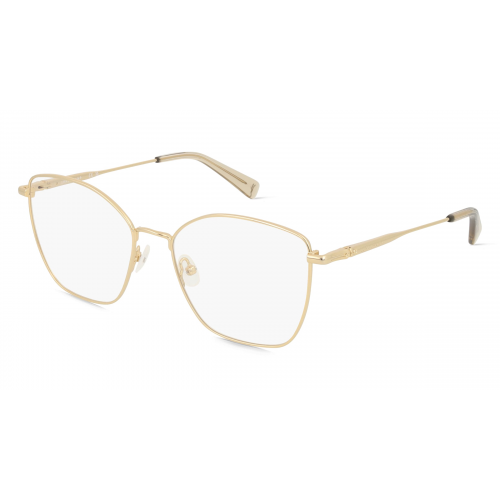 Longchamp LO2151 Damen-Brille inkl. Gläser Vollrand Butterfly Metall-Gestell 53mm/17mm/140mm, gold