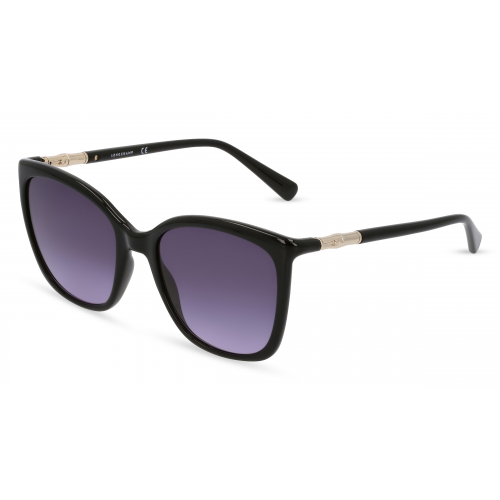 Longchamp LO710S Damen-Sonnenbrille Vollrand Butterfly Bio-Kunststoff-Gestell, schwarz