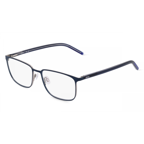 Zeiss ZS22400 Unisex-Brille inkl. Gläser Vollrand Eckig Metall-Gestell 56mm/17mm/150mm, blau