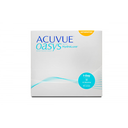 Johnson & Johnson Acuvue Oasys 1-Day for Astigmatism (90er Packung) Tageslinsen (0 dpt, Zyl. -0,75, Achse 20 ° & BC 8.5) mit UV-Schutz