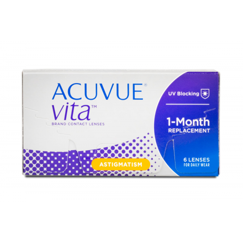 Johnson & Johnson Acuvue Vita for Astigmatism (6er Packung) Monatslinsen (-9 dpt, Zyl. -0,75, Achse 170 ° & BC 8.6) mit UV-Schutz