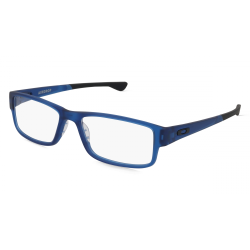 Oakley OX8046 Herren-Brille inkl. Gläser Vollrand Rechteckig Kunststoff-Gestell 57mm/18mm/143mm, blau