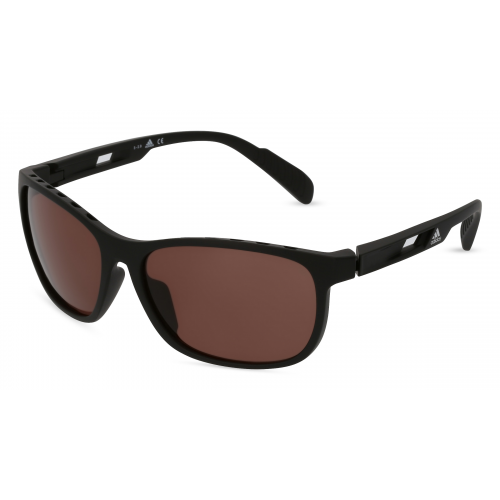 Adidas SP0014 Herren-Sonnenbrille Vollrand Oval Kunststoff-Gestell, schwarz