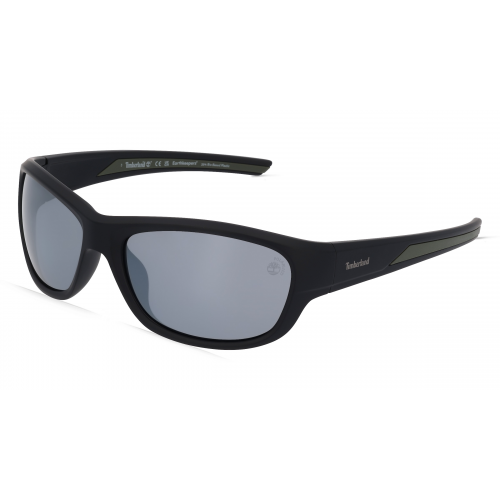 Timberland TB9247 Unisex-Sonnenbrille Vollrand Eckig Bio-Kunststoff-Gestell, schwarz