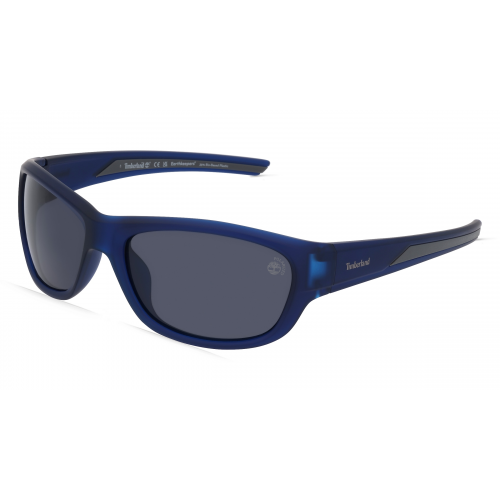 Timberland TB9247 Unisex-Sonnenbrille Vollrand Eckig Bio-Kunststoff-Gestell, blau