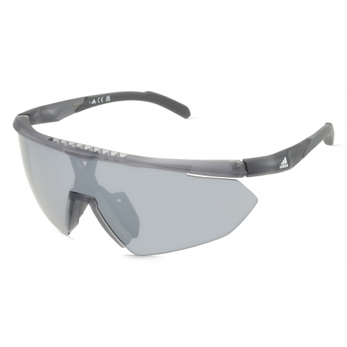 Adidas SP0015 Herren-Sonnenbrille Halbrand Monoscheibe Kunststoff-Gestell, grau