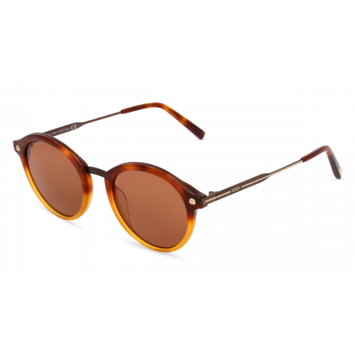 Tod's TO0305 Unisex-Sonnenbrille Vollrand Rund Kunststoff-Gestell, braun