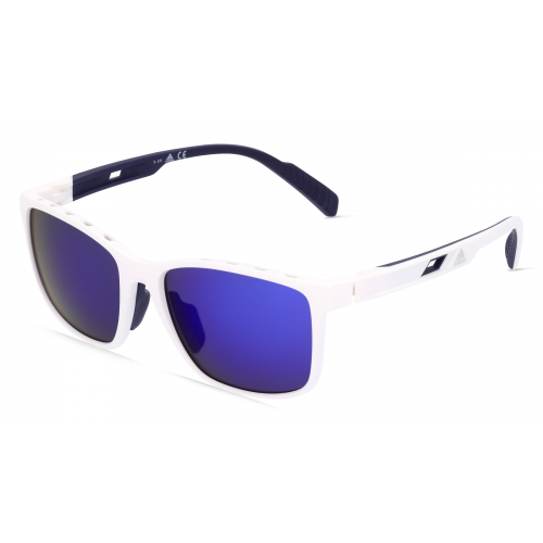 Adidas SP0035 Herren-Sonnenbrille Vollrand Eckig Kunststoff-Gestell, weiß