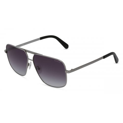 Guess GU00026 Unisex-Sonnenbrille Vollrand Pilot Metall-Gestell, silber