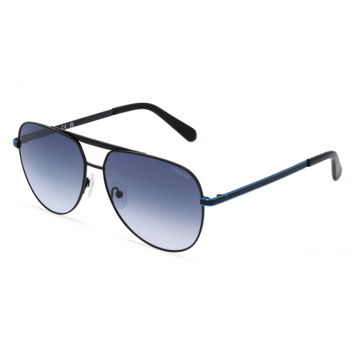 Guess GU00027 Unisex-Sonnenbrille Vollrand Pilot Metall-Gestell, schwarz