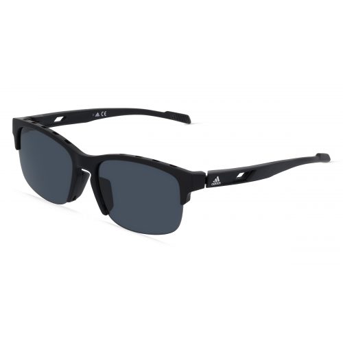 Adidas SP0048 Herren-Sonnenbrille Vollrand Eckig Kunststoff-Gestell, schwarz