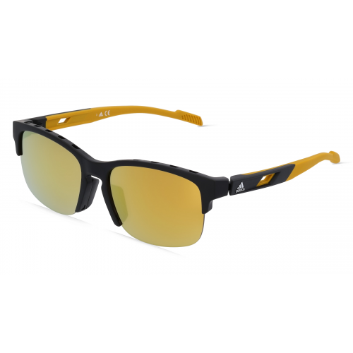 Adidas SP0048 Herren-Sonnenbrille Vollrand Eckig Kunststoff-Gestell, schwarz