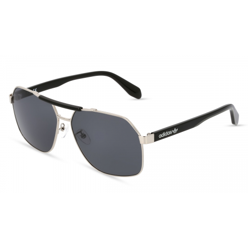 Adidas Originals OR0064 Herren-Sonnenbrille Vollrand Eckig Metall-Gestell, silber