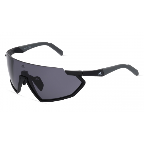 Adidas SP0041 Unisex-Sonnenbrille Vollrand Monoscheibe Kunststoff-Gestell, schwarz