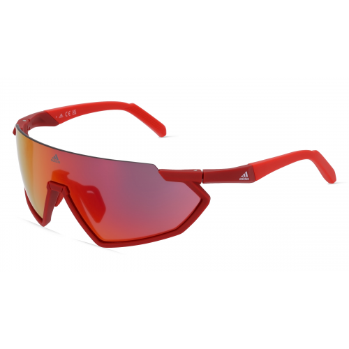 Adidas SP0041 Unisex-Sonnenbrille Vollrand Monoscheibe Kunststoff-Gestell, rot