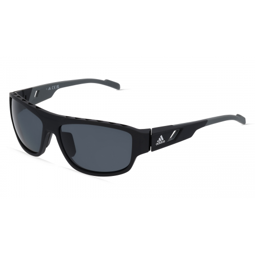 Adidas SP0045 Herren-Sonnenbrille Vollrand Eckig Kunststoff-Gestell, schwarz