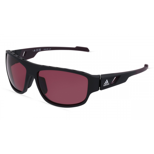 Adidas SP0045 Herren-Sonnenbrille Vollrand Eckig Kunststoff-Gestell, schwarz