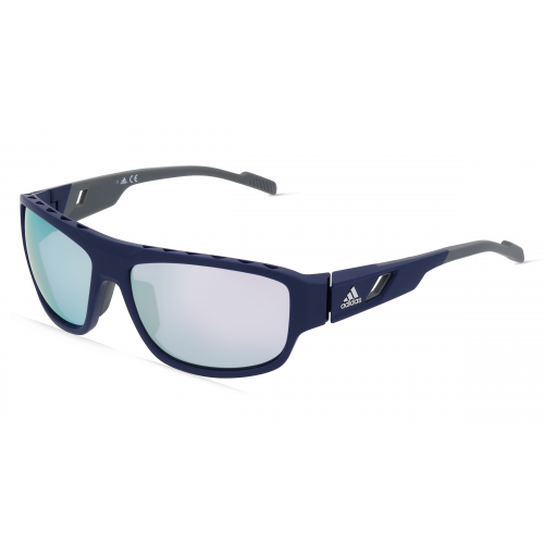 Adidas SP0045 Herren-Sonnenbrille Vollrand Eckig Kunststoff-Gestell, blau