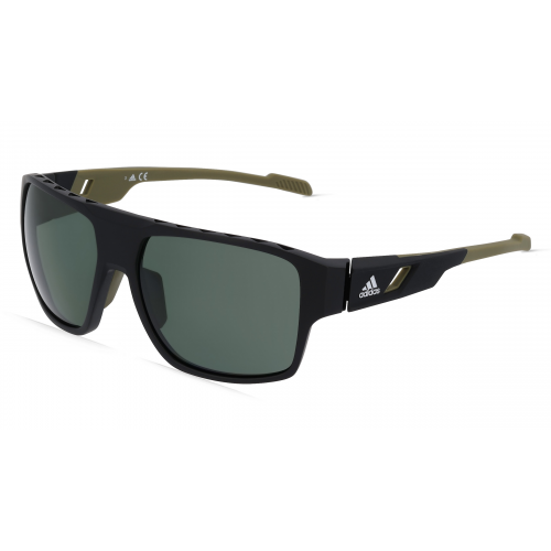 Adidas SP0046 Herren-Sonnenbrille Vollrand Eckig Kunststoff-Gestell, schwarz