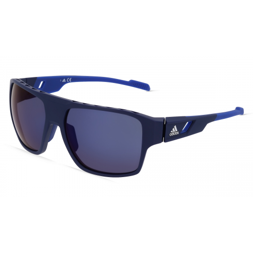 Adidas SP0046 Herren-Sonnenbrille Vollrand Eckig Kunststoff-Gestell, blau