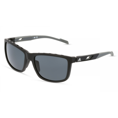 Adidas SP0047 Herren-Sonnenbrille Vollrand Eckig Kunststoff-Gestell, schwarz