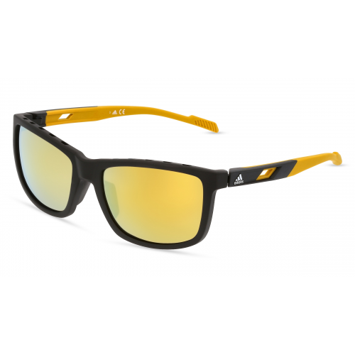 Adidas SP0047 Herren-Sonnenbrille Vollrand Eckig Kunststoff-Gestell, schwarz