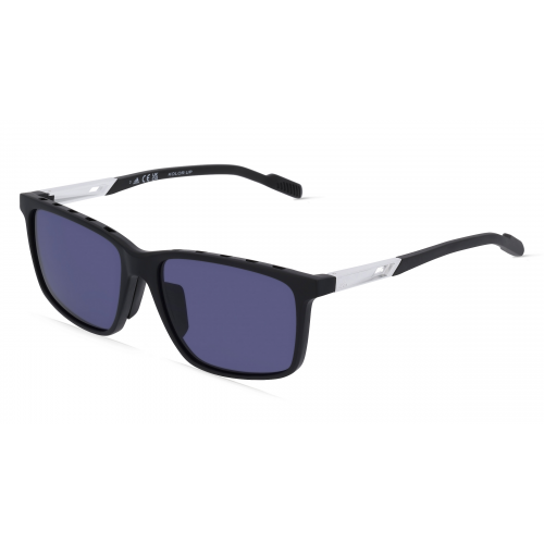 Adidas SP0050 Herren-Sonnenbrille Vollrand Eckig Kunststoff-Gestell, schwarz