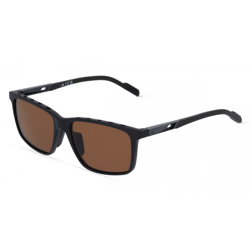 Adidas SP0050 Herren-Sonnenbrille Vollrand Eckig Kunststoff-Gestell, schwarz