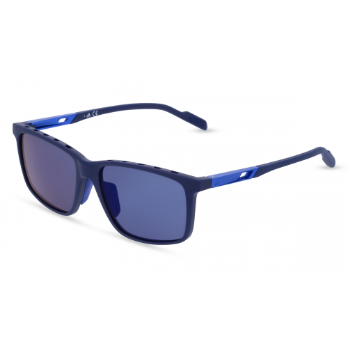 Adidas SP0050 Herren-Sonnenbrille Vollrand Eckig Kunststoff-Gestell, blau