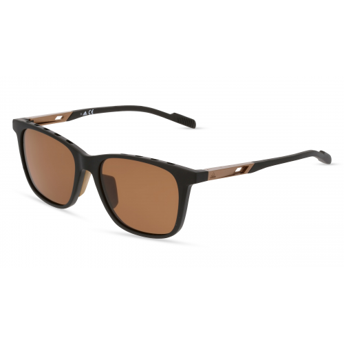 Adidas SP0051 Herren-Sonnenbrille Vollrand Eckig Kunststoff-Gestell, schwarz