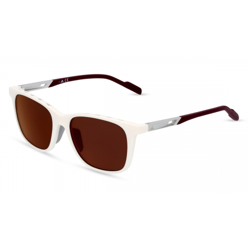 Adidas SP0051 Herren-Sonnenbrille Vollrand Eckig Kunststoff-Gestell, weiß