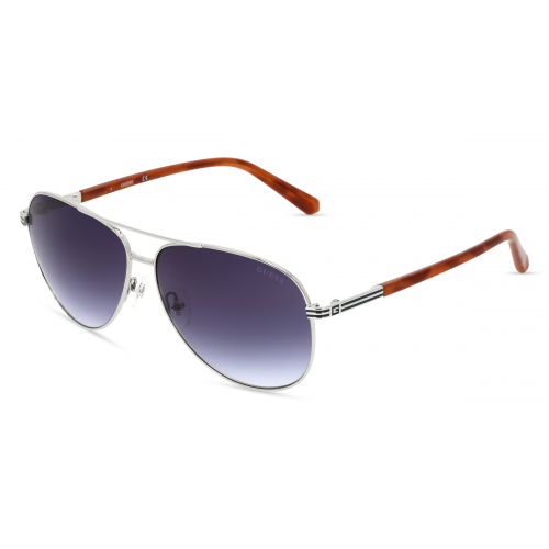 Guess GU00043 Unisex-Sonnenbrille Vollrand Pilot Metall-Gestell, silber