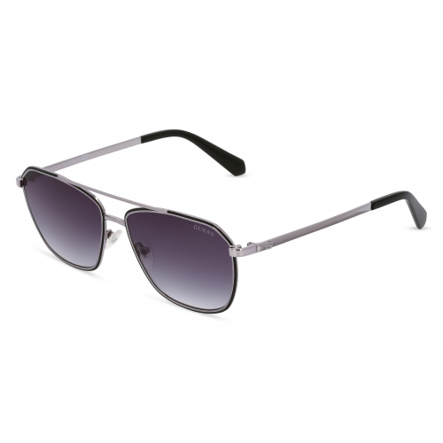 Guess GU00046 Herren-Sonnenbrille Vollrand Eckig Metall-Gestell, schwarz