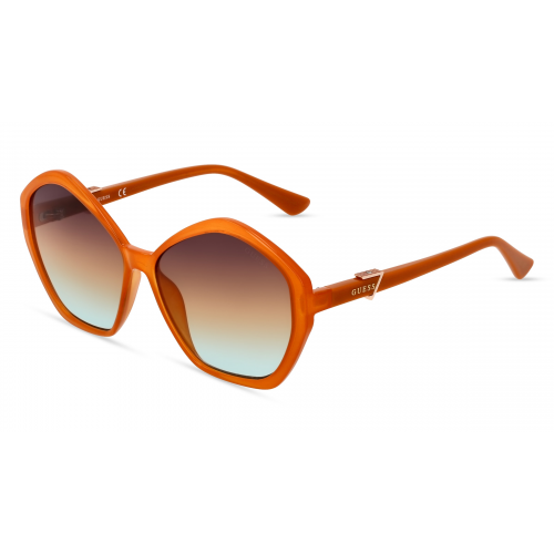 Guess GU7813 Damen-Sonnenbrille Vollrand Butterfly Kunststoff-Gestell, orange