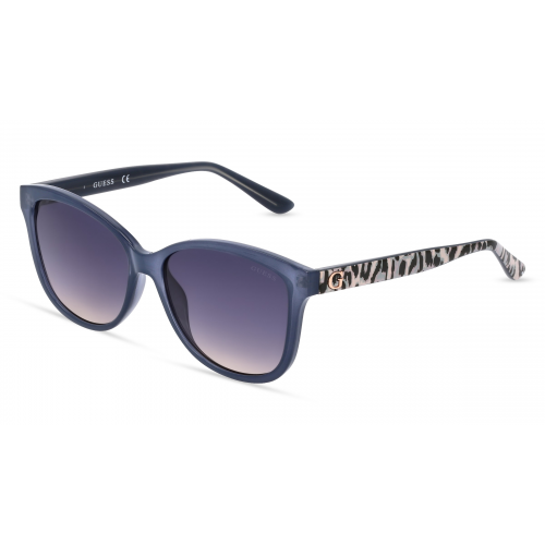 Guess GU7828 Damen-Sonnenbrille Vollrand Butterfly Kunststoff-Gestell, blau