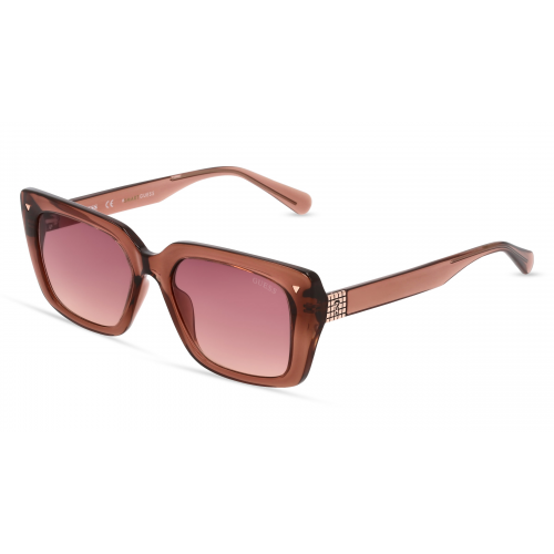 Guess GU8243 Damen-Sonnenbrille Vollrand Eckig Kunststoff-Gestell, braun