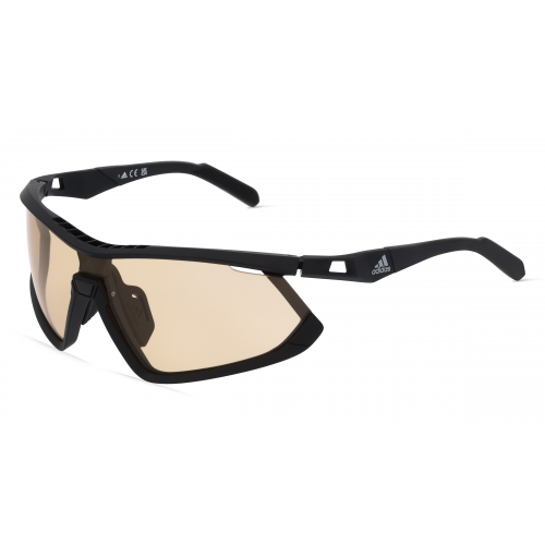 Adidas SP0055 Unisex-Sonnenbrille Vollrand Monoscheibe Kunststoff-Gestell, schwarz