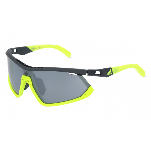 Adidas SP0055 Unisex-Sonnenbrille Vollrand Monoscheibe Kunststoff-Gestell, grau