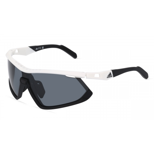 Adidas SP0055 Unisex-Sonnenbrille Vollrand Monoscheibe Kunststoff-Gestell, weiß