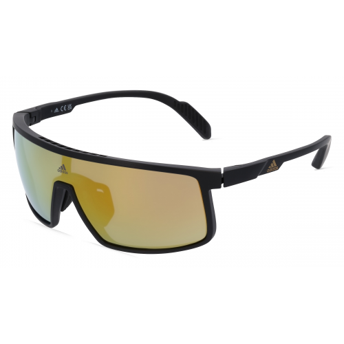 Adidas SP0057 Unisex-Sonnenbrille Vollrand Monoscheibe Kunststoff-Gestell, schwarz