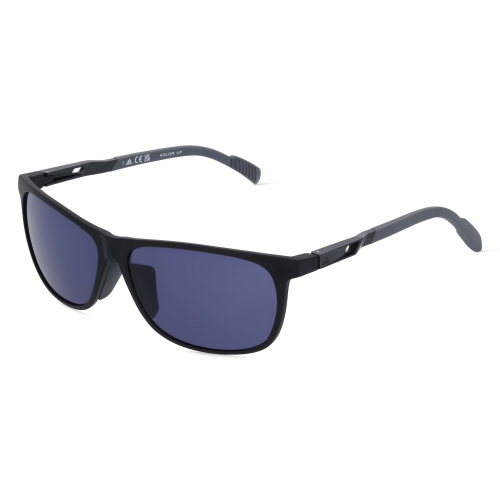 Adidas SP0061 Unisex-Sonnenbrille Vollrand Eckig Kunststoff-Gestell, schwarz