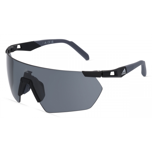 Adidas SP0062 Unisex-Sonnenbrille Vollrand Monoscheibe Kunststoff-Gestell, schwarz