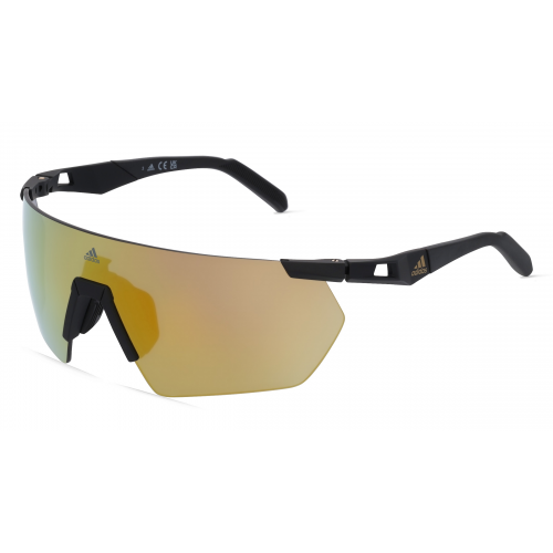 Adidas SP0062 Unisex-Sonnenbrille Vollrand Monoscheibe Kunststoff-Gestell, schwarz