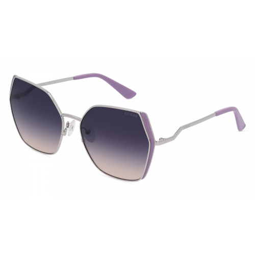 Guess GU7843 Damen-Sonnenbrille Vollrand Butterfly Metall-Gestell, silber