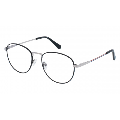 Gant GA3258 Unisex-Brille inkl. Gläser Vollrand Rund Metall-Gestell 52mm/18mm/145mm, schwarz