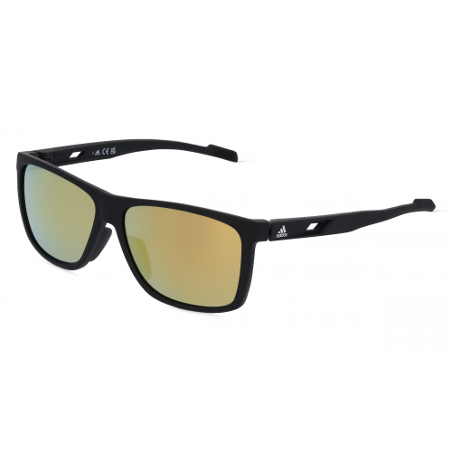 Adidas SP0067 Unisex-Sonnenbrille Vollrand Eckig Kunststoff-Gestell, schwarz